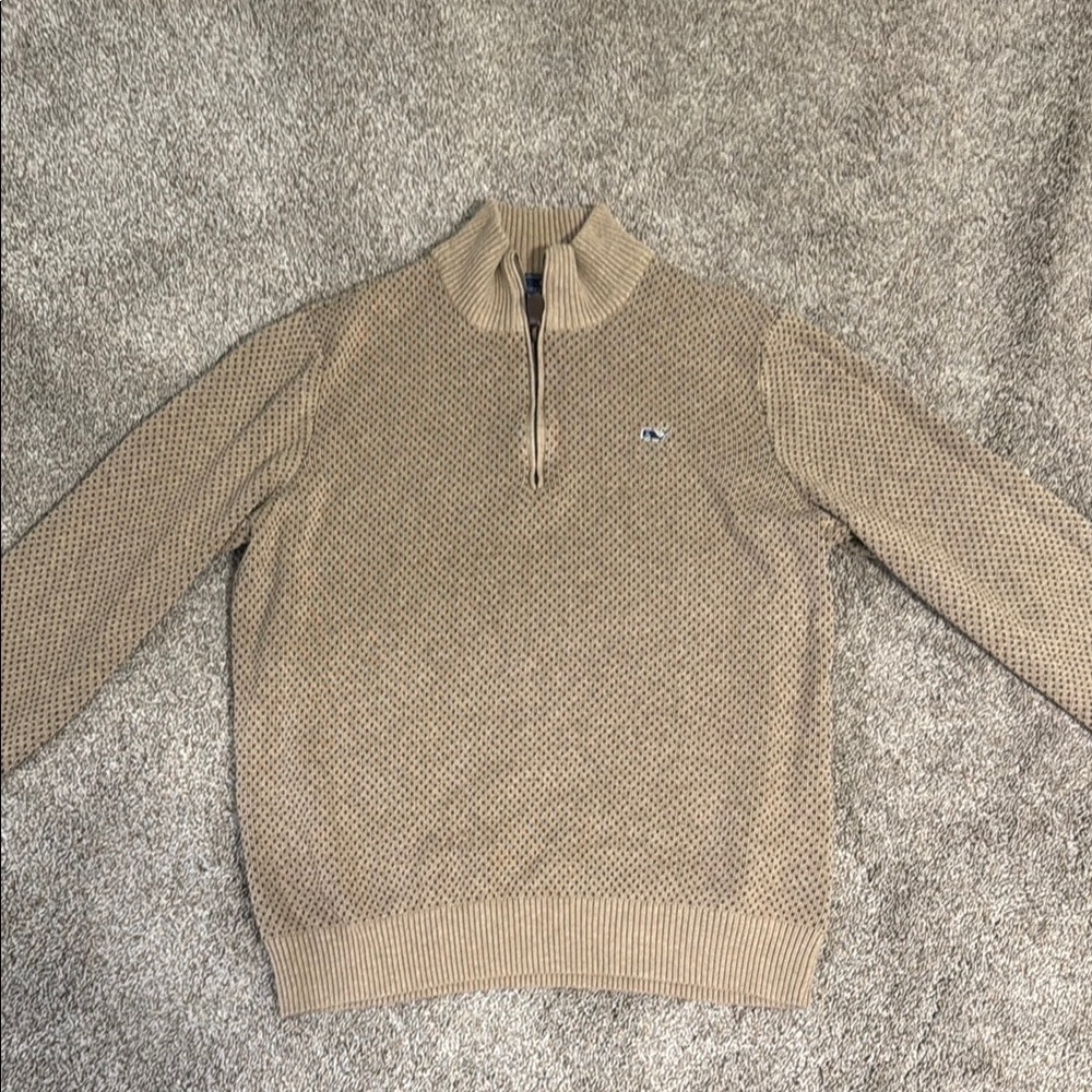 Vineyard Vines Tan Zip-Up Sweater